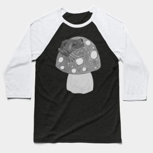 Black and white frog on mushroom Baseball T-Shirt